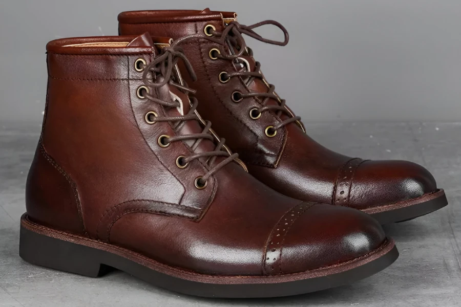 Vintage Leather Ankle Boots for Men